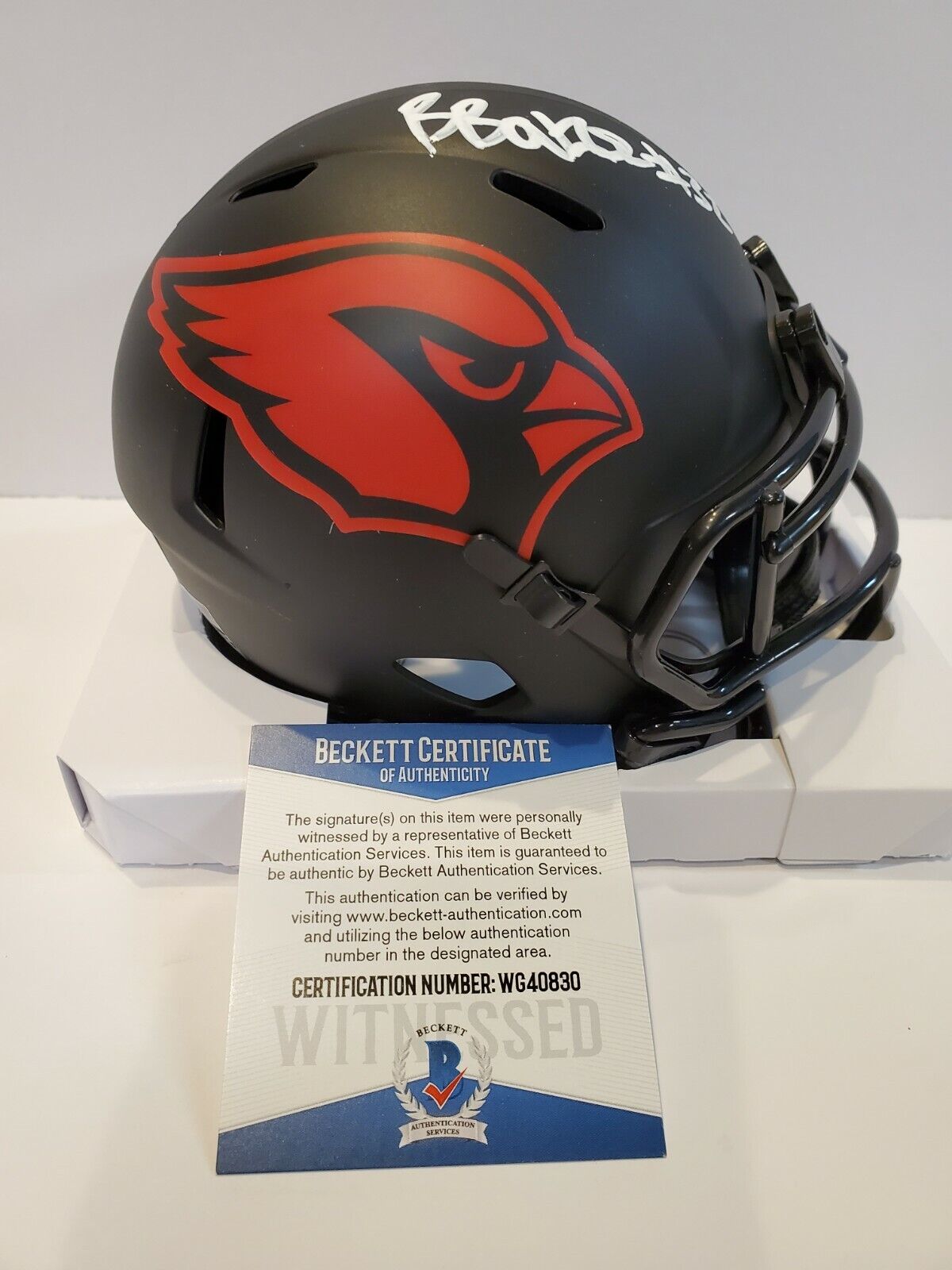 Budda Baker Signed Arizona Cardinals Eclipse Mini Helmet Beckett Coa