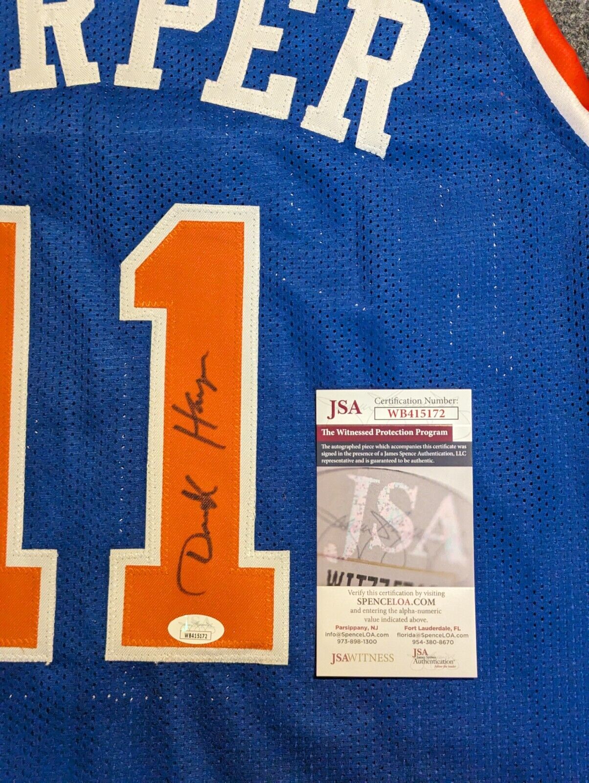 New York Knicks Derek Harper Autographed Signed Jersey Jsa Coa