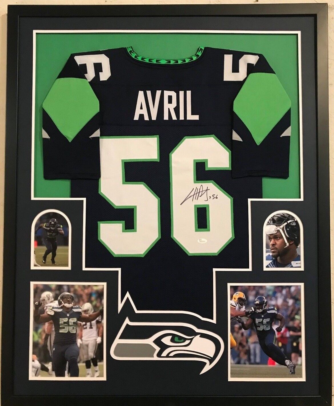 MVP Authentics Framed Cliff Avril Autographed Signed Seattle Seahawks Jersey Jsa Coa 450 sports jersey framing , jersey framing