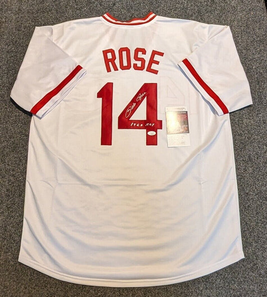 Cincinnati Reds Pete Rose Autographed Signed Inscribed Custom Jersey Jsa Coa