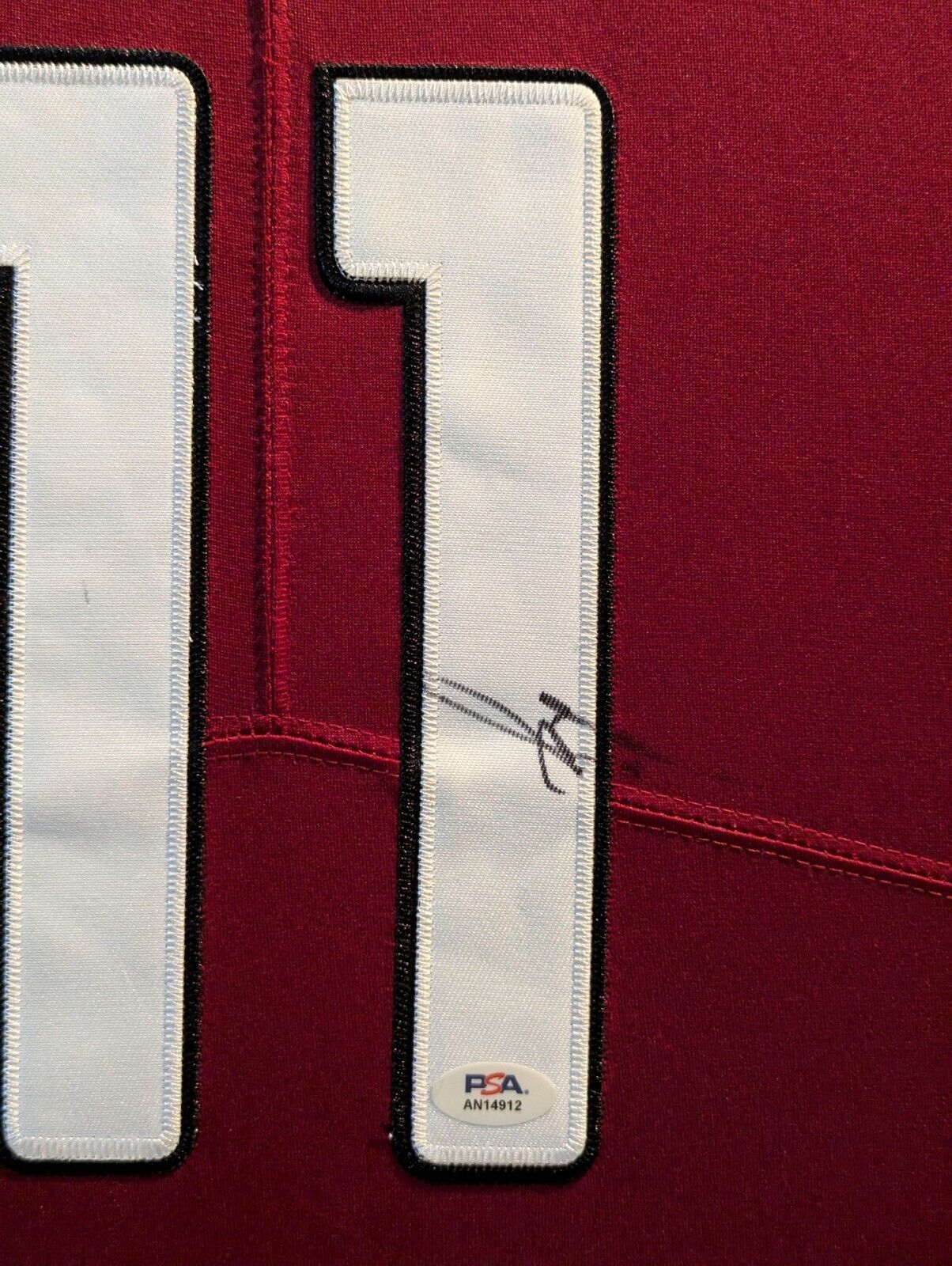 Suede Framed Arizona Cardinals Larry Fitzgerald Autographed Signed Jersey Psa