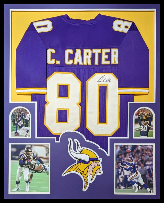 MVP Authentics Framed Minnesota Vikings Cris Carter Autographed Signed Jersey Jsa Coa 540 sports jersey framing , jersey framing