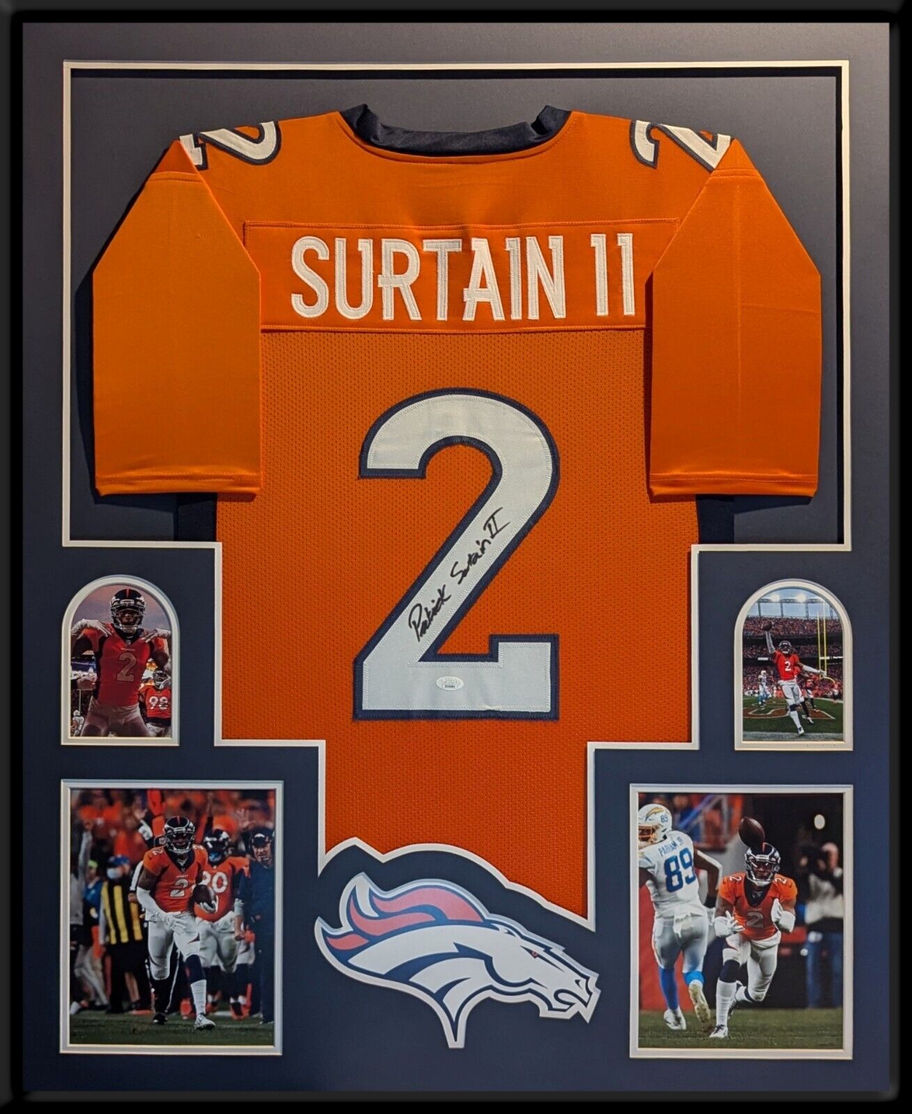 Framed Denver Broncos Pat Surtain Ii Autographed Signed Jersey Jsa Coa