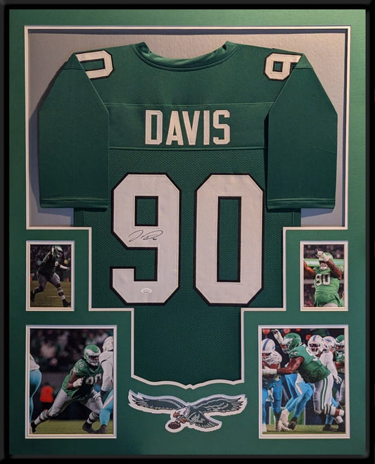 Framed Philadelphia Eagles Jordan Davis Autographed Signed Jersey Jsa Coa