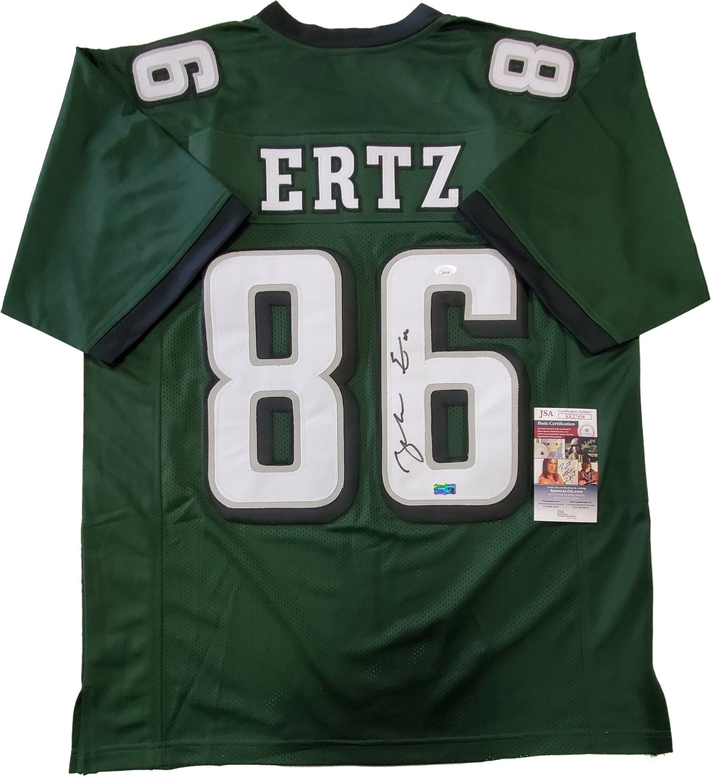 PHILADELPHIA EAGLES FRAMED ZACH ERTZ SIGNED BLACK CUSTOM JERSEY JSA COA!