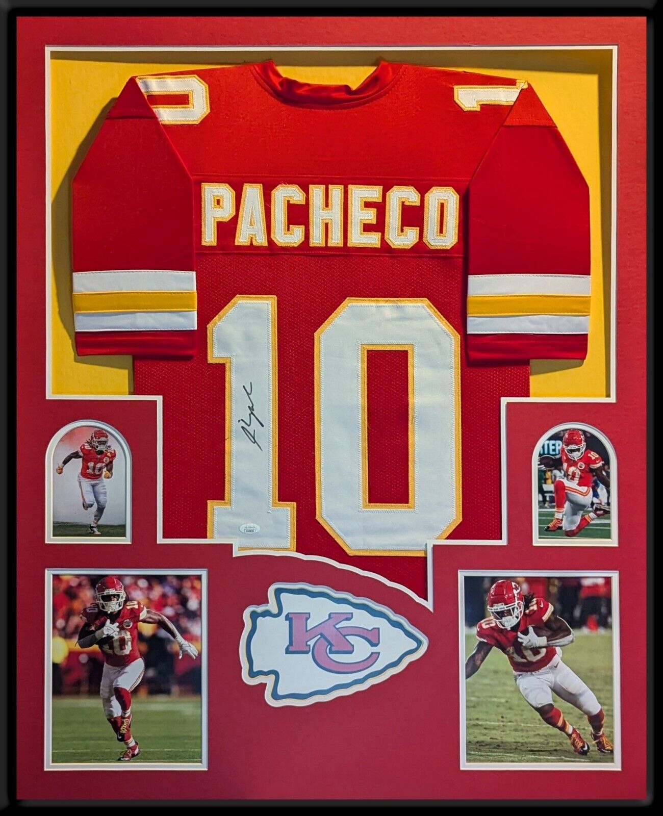 Framed Kansas City Chiefs Isiah Pacheco Autographed Signed Jersey Jsa Coa