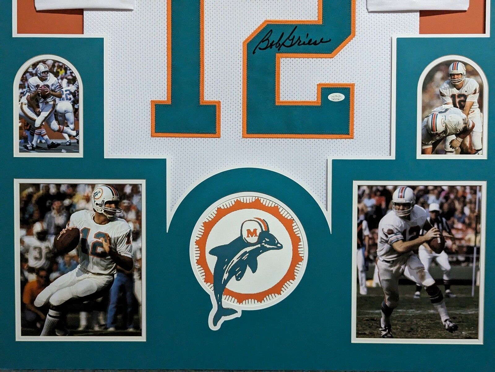 MVP Authentics Framed Miami Dolphins Bob Griese Autographed Signed Jersey Jsa Coa 360 sports jersey framing , jersey framing