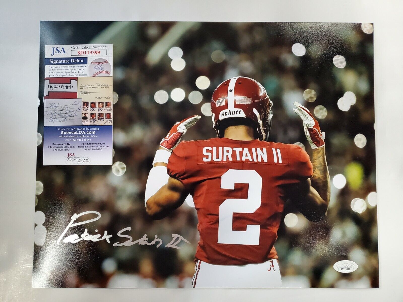 Alabama Crimson Tide Patrick Surtain Ii Autographed 11X14 Photo Jsa Co –  MVP Authentics