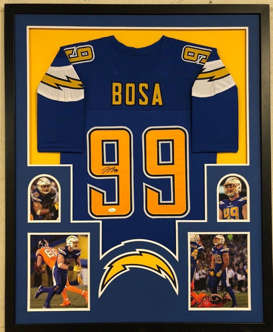 MVP Authentics Framed San Diego Chargers Joey Bosa Autographed Signed Jersey Jsa Coa 450 sports jersey framing , jersey framing