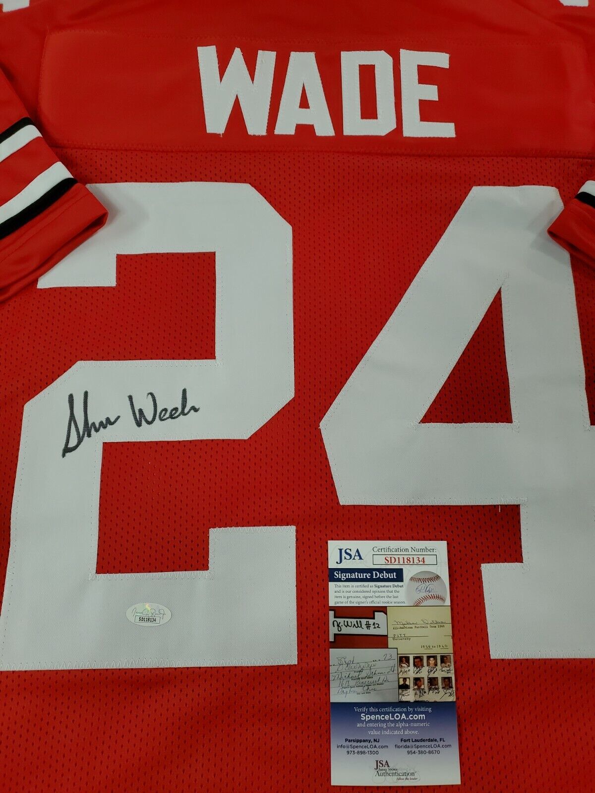 MVP Authentics Ohio State Buckeyes Shaun Wade Autographed Signed Jersey Jsa Signature Debut Coa 125.10 sports jersey framing , jersey framing