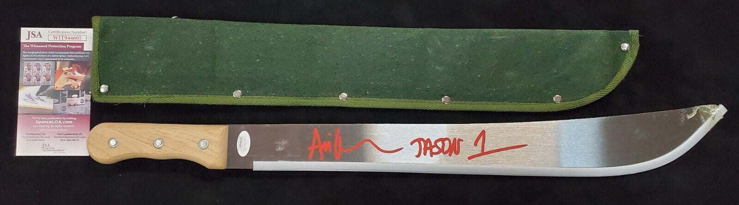 Ari Lehman Signed Inscribed Jason Voorhees Friday The 13Th Machete Jsa Coa