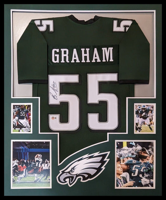 MVP Authentics Framed Philadelphia Eagles Brandon Graham Autographed Signed Jersey Beckett Holo 405 sports jersey framing , jersey framing