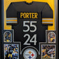 Framed Pittsburgh Steelers Joey Porter Jr & Sr Autographed Signed Jersey Jsa Coa