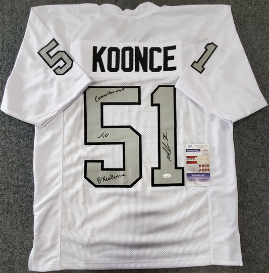 Las Vegas Raiders Malcolm Koonce Autographed Inscribed Jersey Jsa Coa