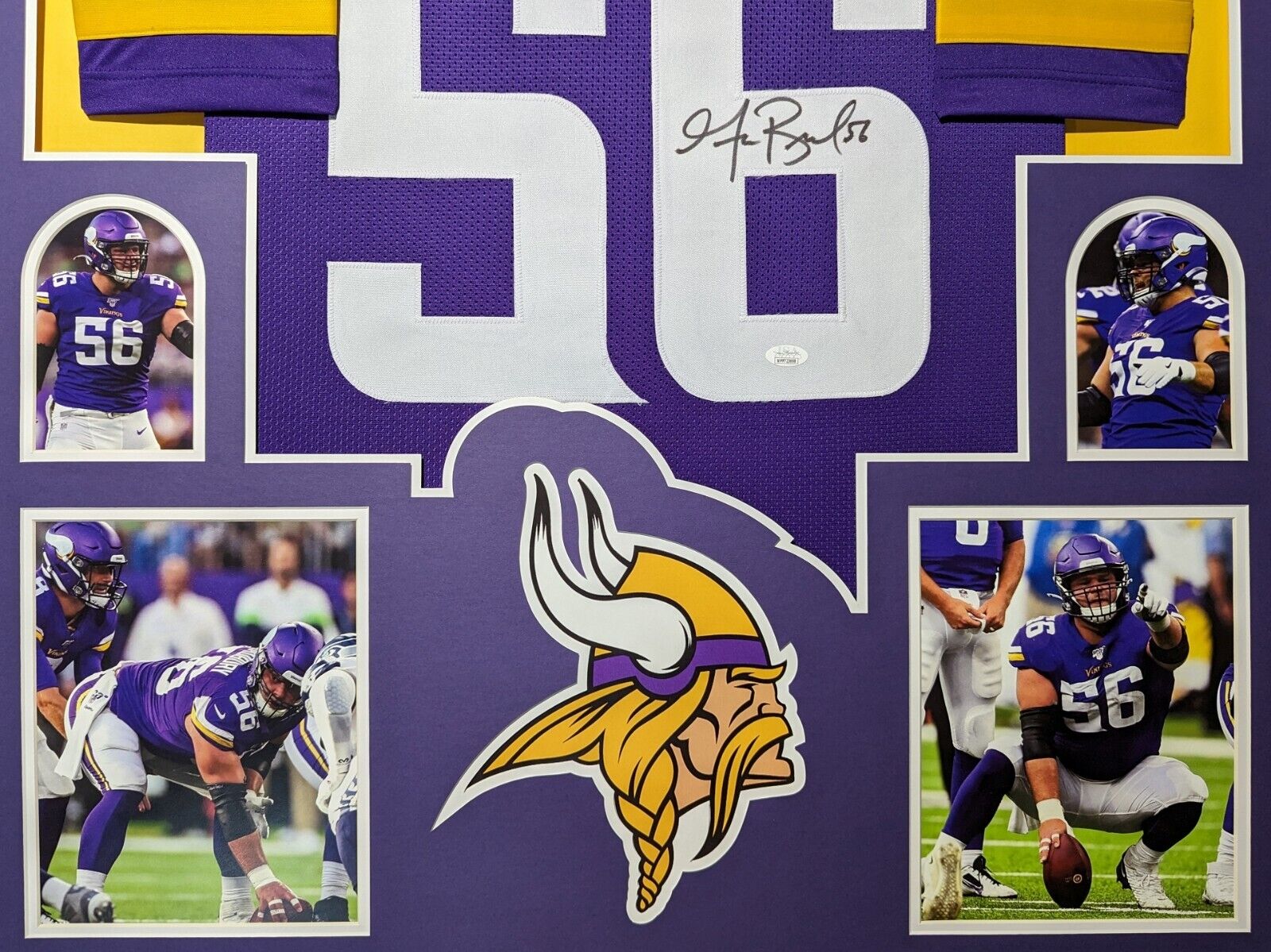 MVP Authentics Framed Minnesota Vikings Garrett Bradbury Autographed Signed Jersey Jsa Coa 450 sports jersey framing , jersey framing