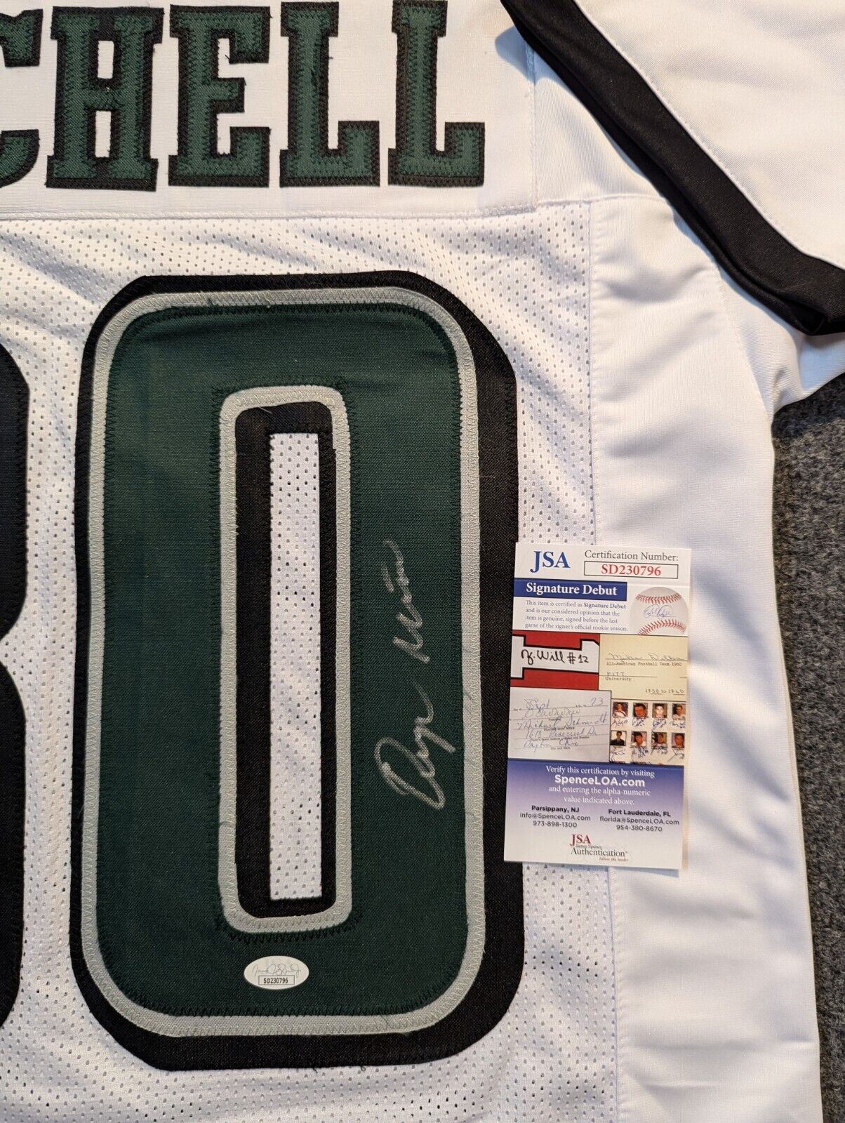 Philadelphia Eagles Quinyon Mitchell Autographed Signed Jersey Jsa Coa