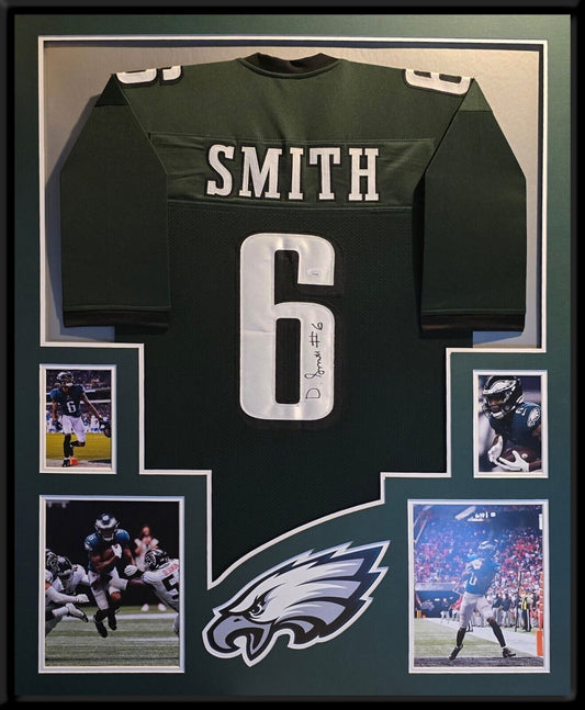 Framed Philadelphia Eagles Devonta Smith Autographed Signed Jersey Jsa Coa