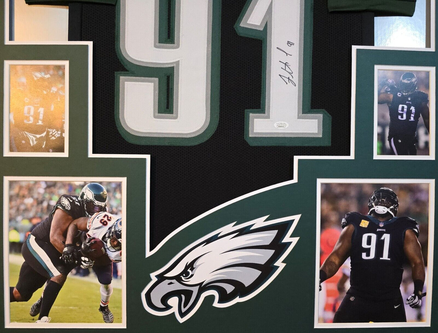 Framed Philadelphia Eagles Fletcher Cox Autographed Signed Jersey Jsa Coa