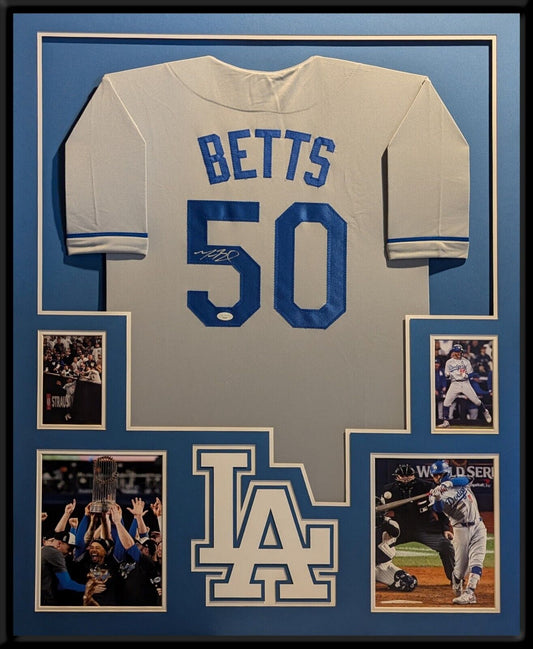 Framed Mookie Betts Autographed Signed La Dodgers Jersey Jsa Coa