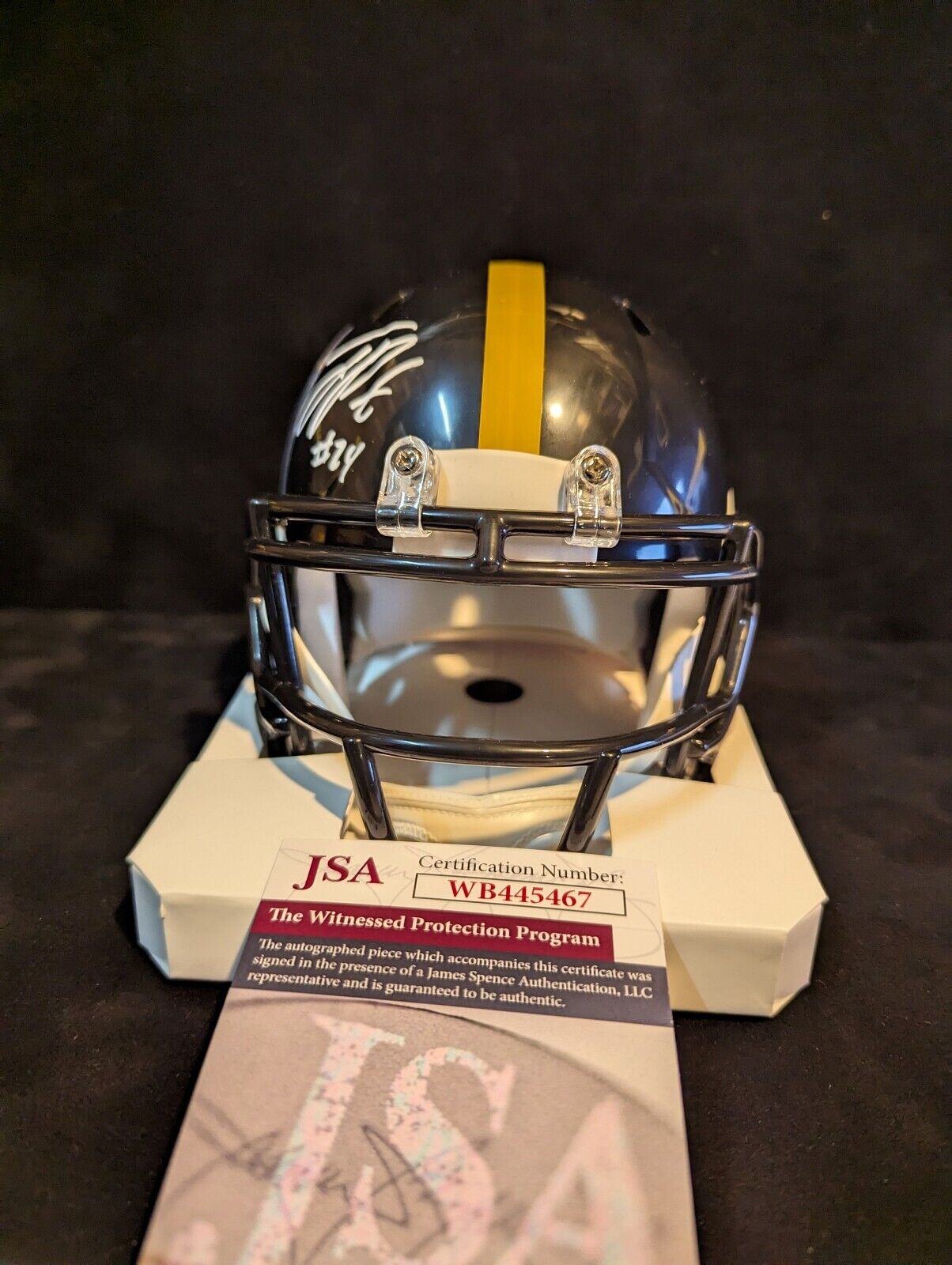 Pittsburgh Steelers Joey Porter Jr & Sr  Dual Autographed Speed Mini Helmet Jsa