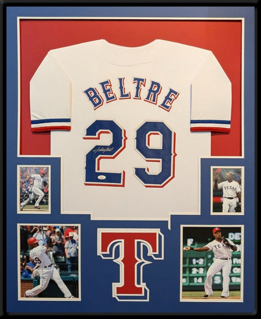 Framed Texas Rangers Adrian Beltre Autographed Signed Jersey Jsa Coa