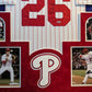 Suede Framed Philadelphia Phillies Chase Utley Autographed Signed Jersey Psa Coa