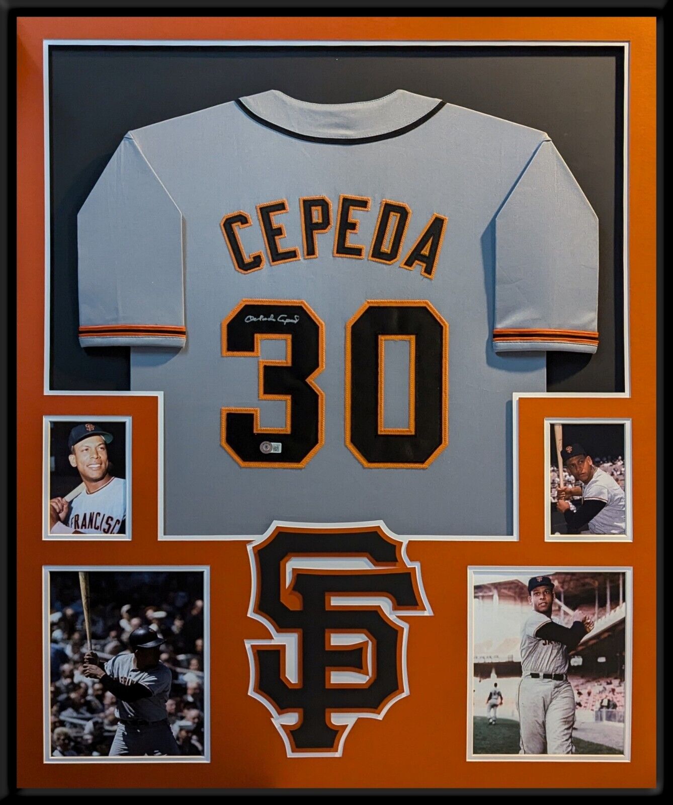 Framed San Francisco Giants Orlando Cepeda Autographed Signed Jersey Beckett