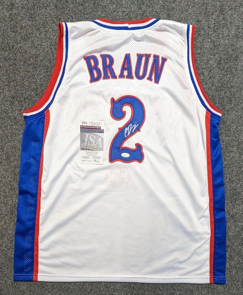 Kansas Jayhawks Christian Braun Autographed Signed Custom Jersey Jsa Coa