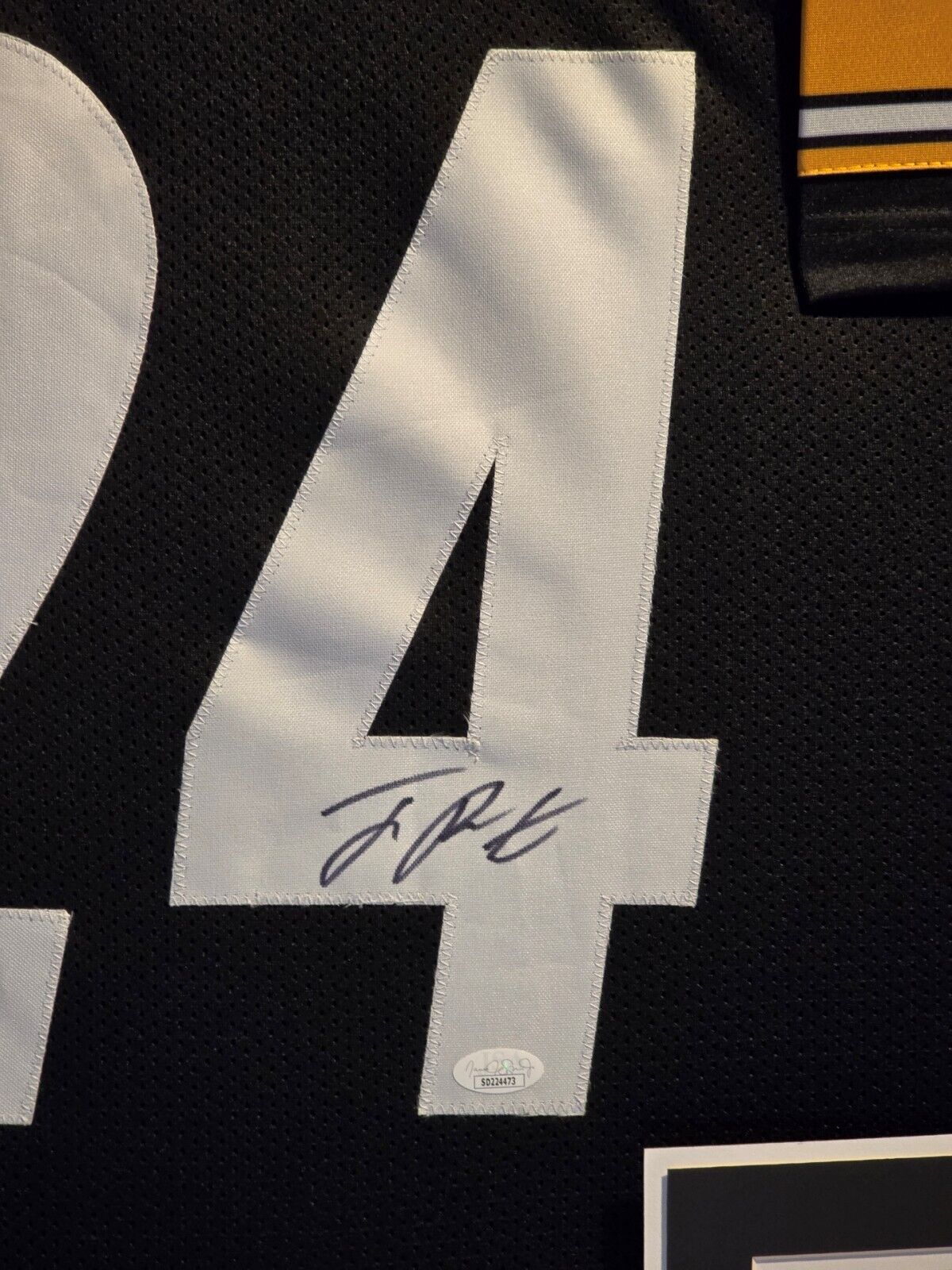 Framed Pittsburgh Steelers Joey Porter Jr Autographed Signed Jersey Jsa Coa