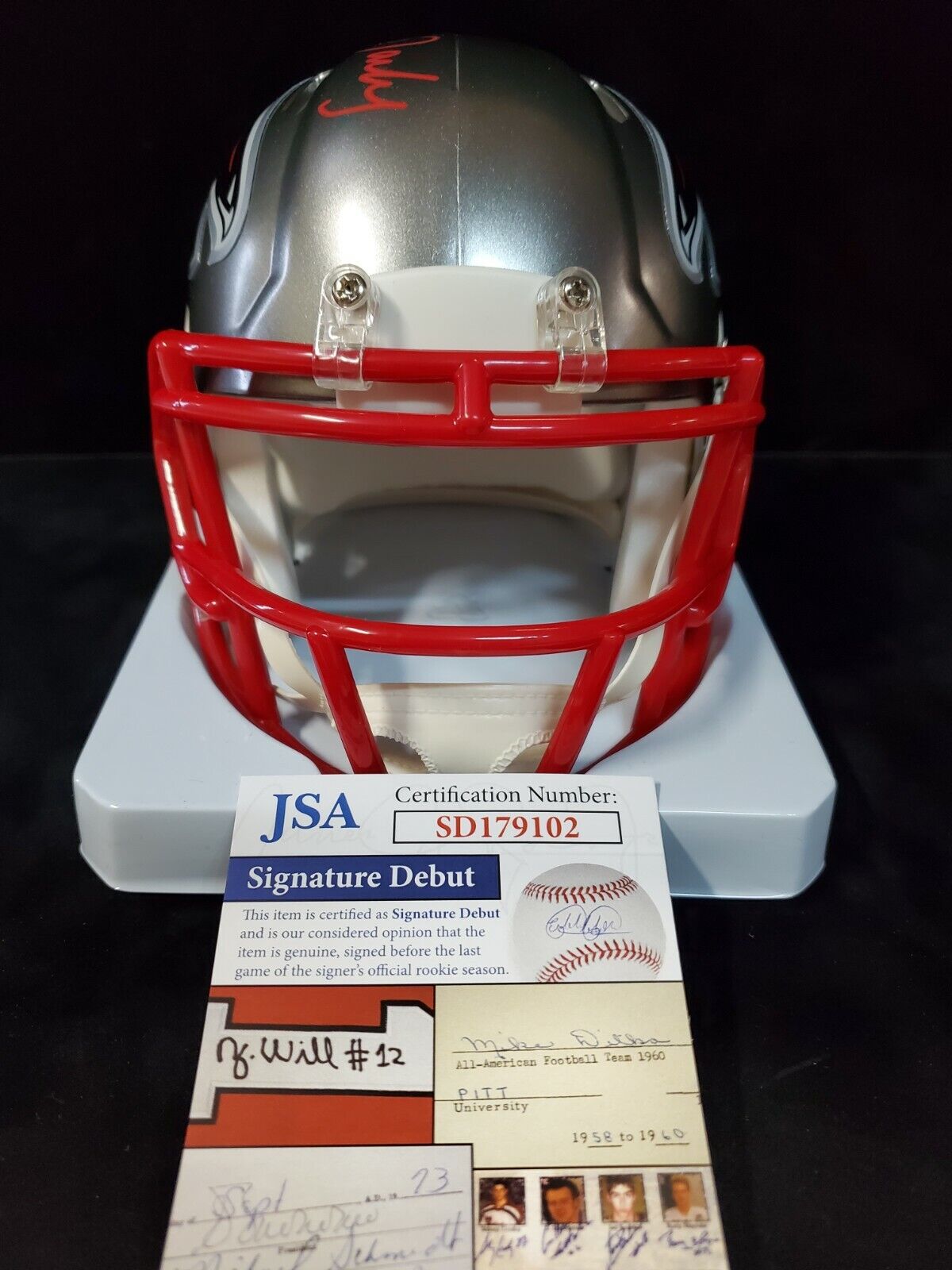 Atlanta Falcons Frank Darby Autographed Signed Flash Mini Helmet Jsa Coa