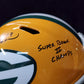 Green Bay Packers Don Horn Signed 4X Insc Full Size Speed Replica Helmet Jsa