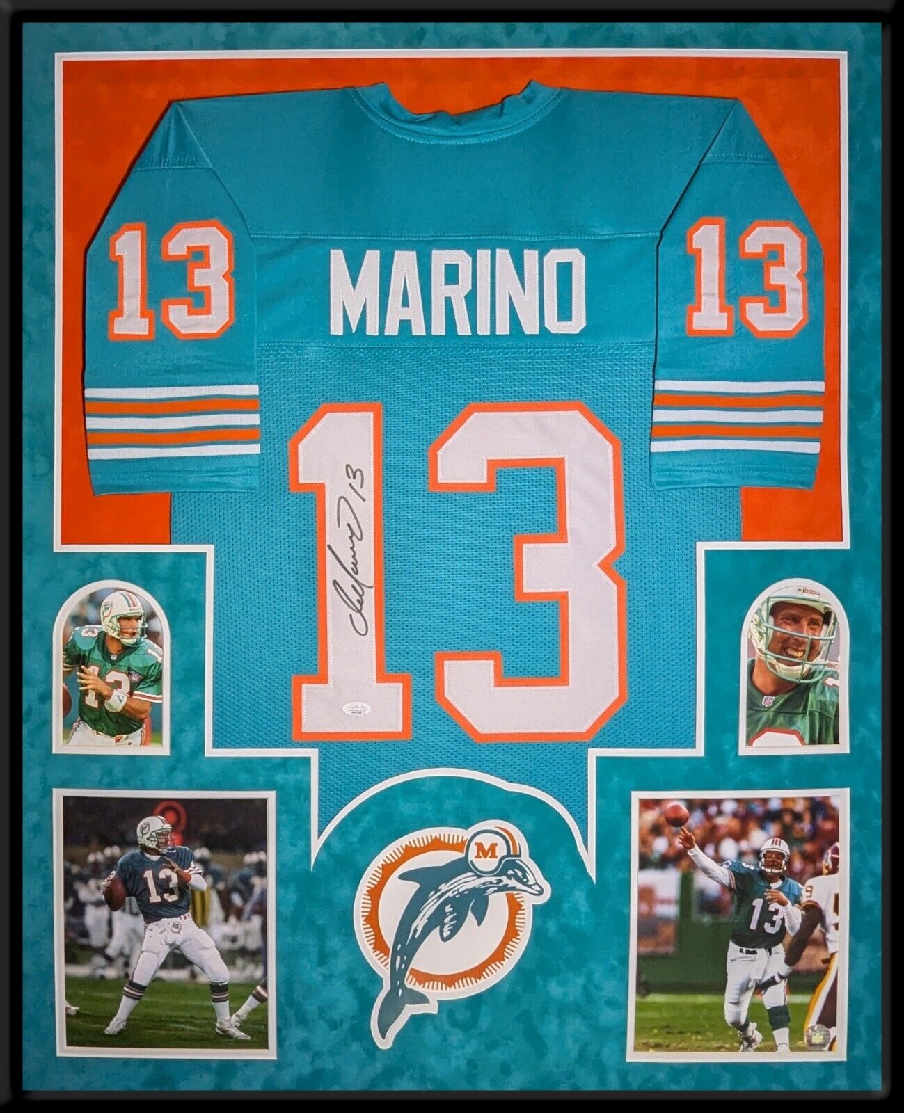 Framed Miami Dolphins Dan Marino Autographed Signed Jersey Jsa Coa