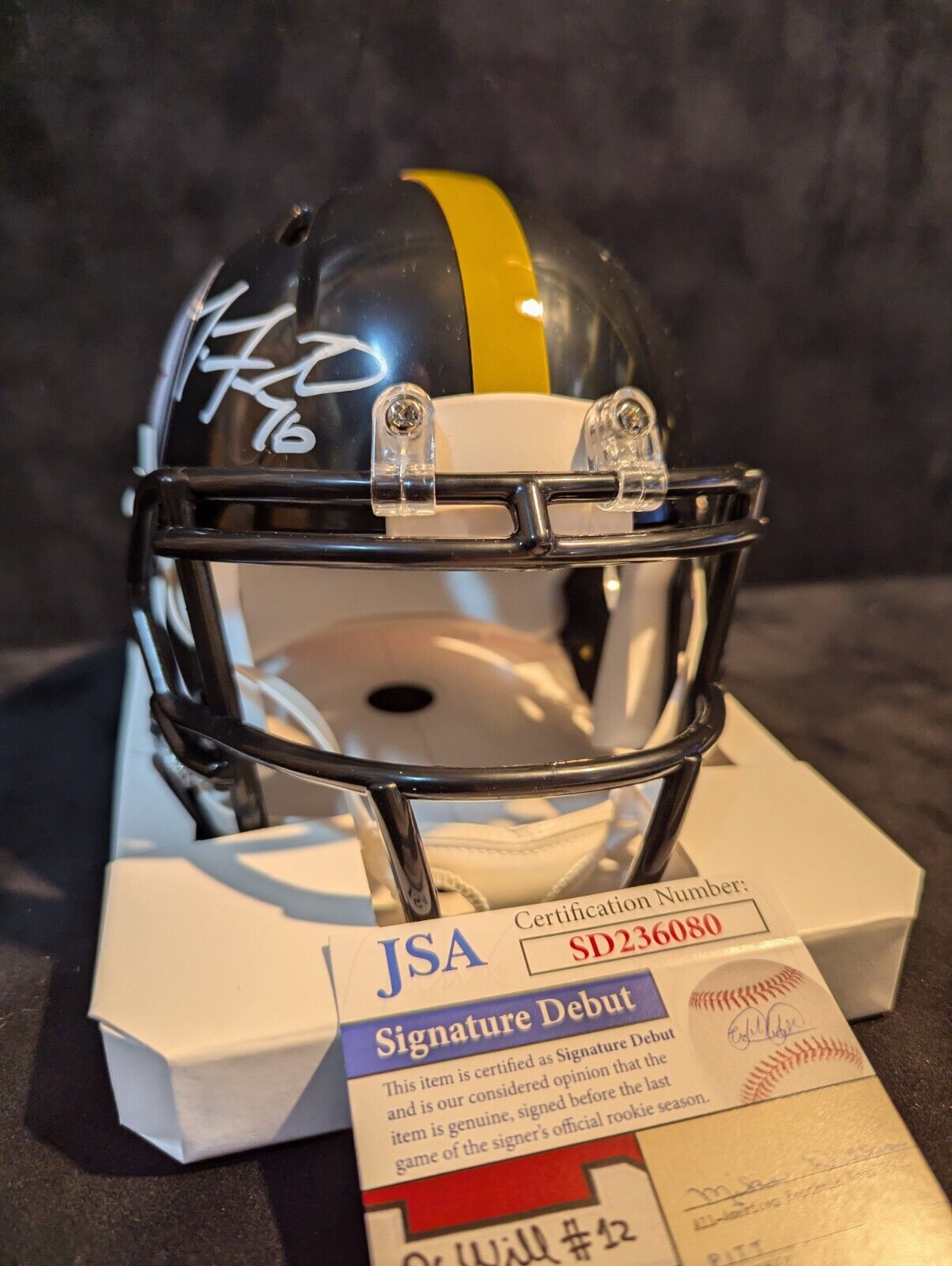 Pittsburgh Steelers Troy Fautanu Autographed Speed Mini Helmet Jsa Coa