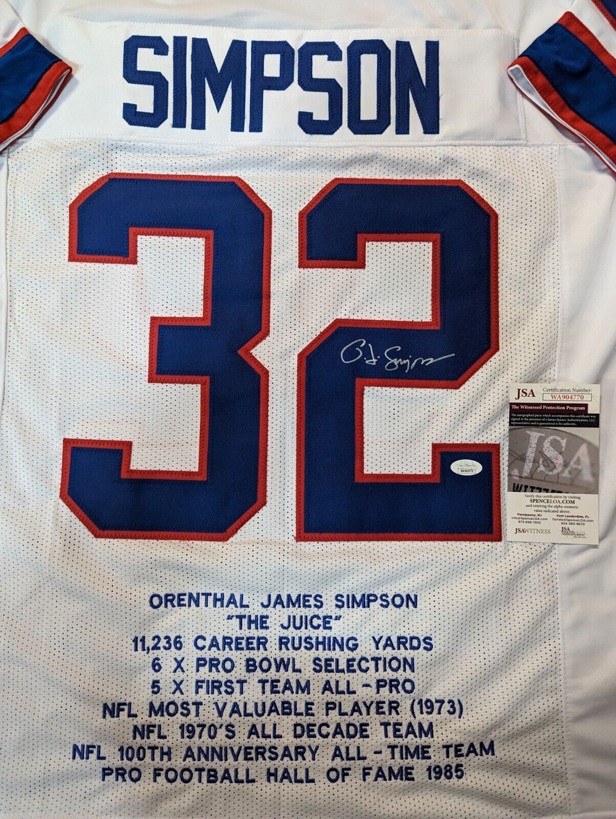 BUFFALO BILLS OJ store SIMPSON AUTOGRAPHED PSA/DNA JERSEY AND SIGNED CARD BUNDLE