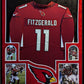 Suede Framed Arizona Cardinals Larry Fitzgerald Autographed Signed Jersey Psa