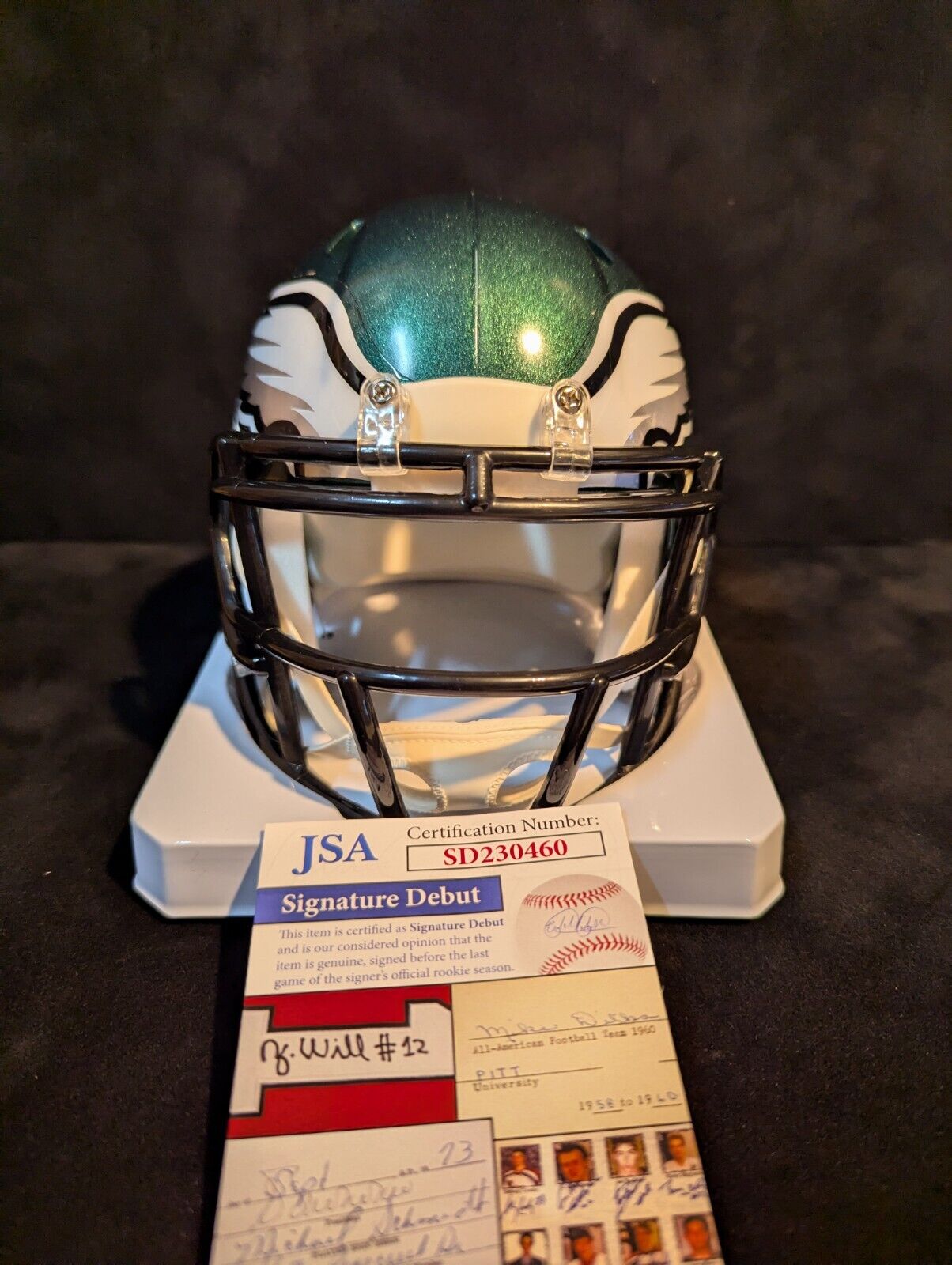 Philadelphia Eagles Quinyon Mitchell Autographed Signed Speed Mini Helmet Jsa