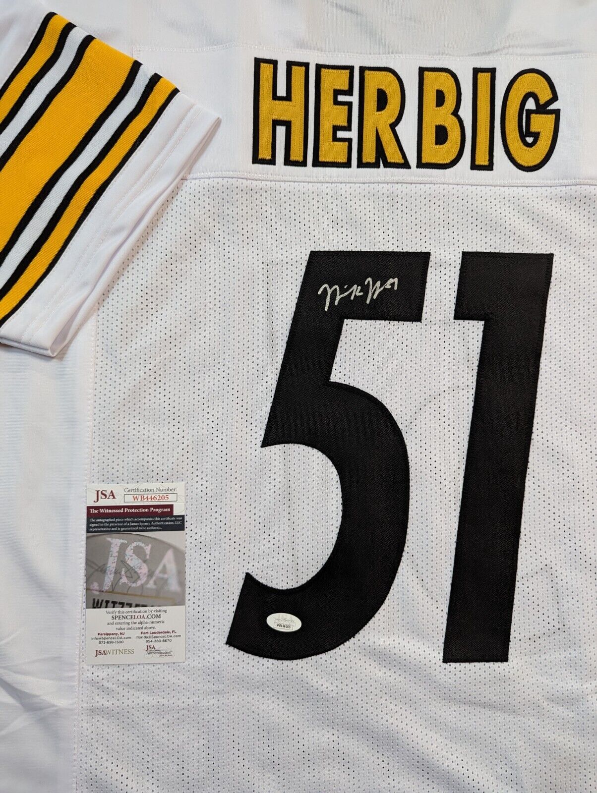 Pittsburgh Steelers Nick Herbig Autographed Signed Jersey Jsa Coa