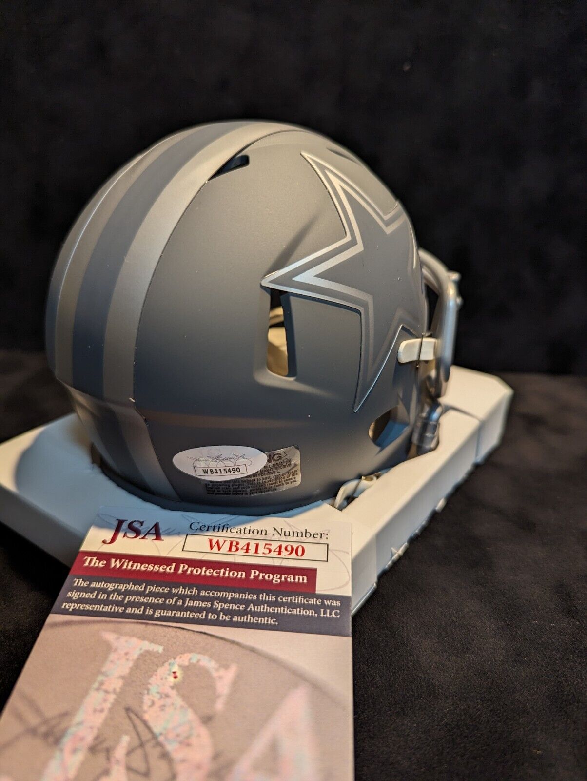 Dallas Cowboys Daron Bland Autographed Signed Slate Mini Helmet Jsa Coa