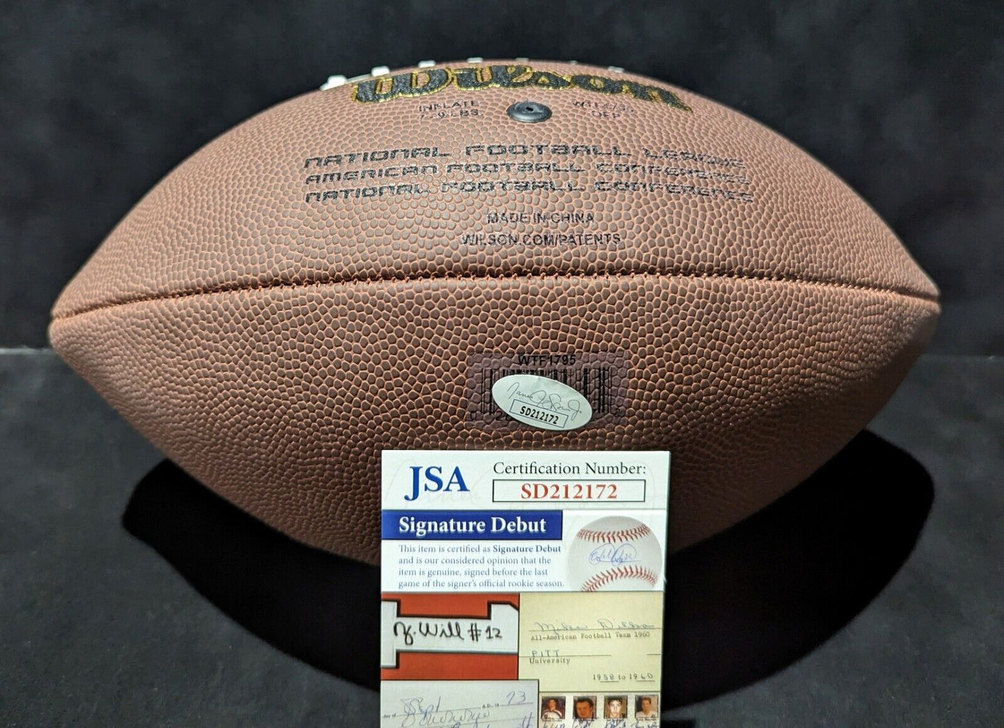 Miami Hurricanes Cam Ward Signed Football Jsa Coa