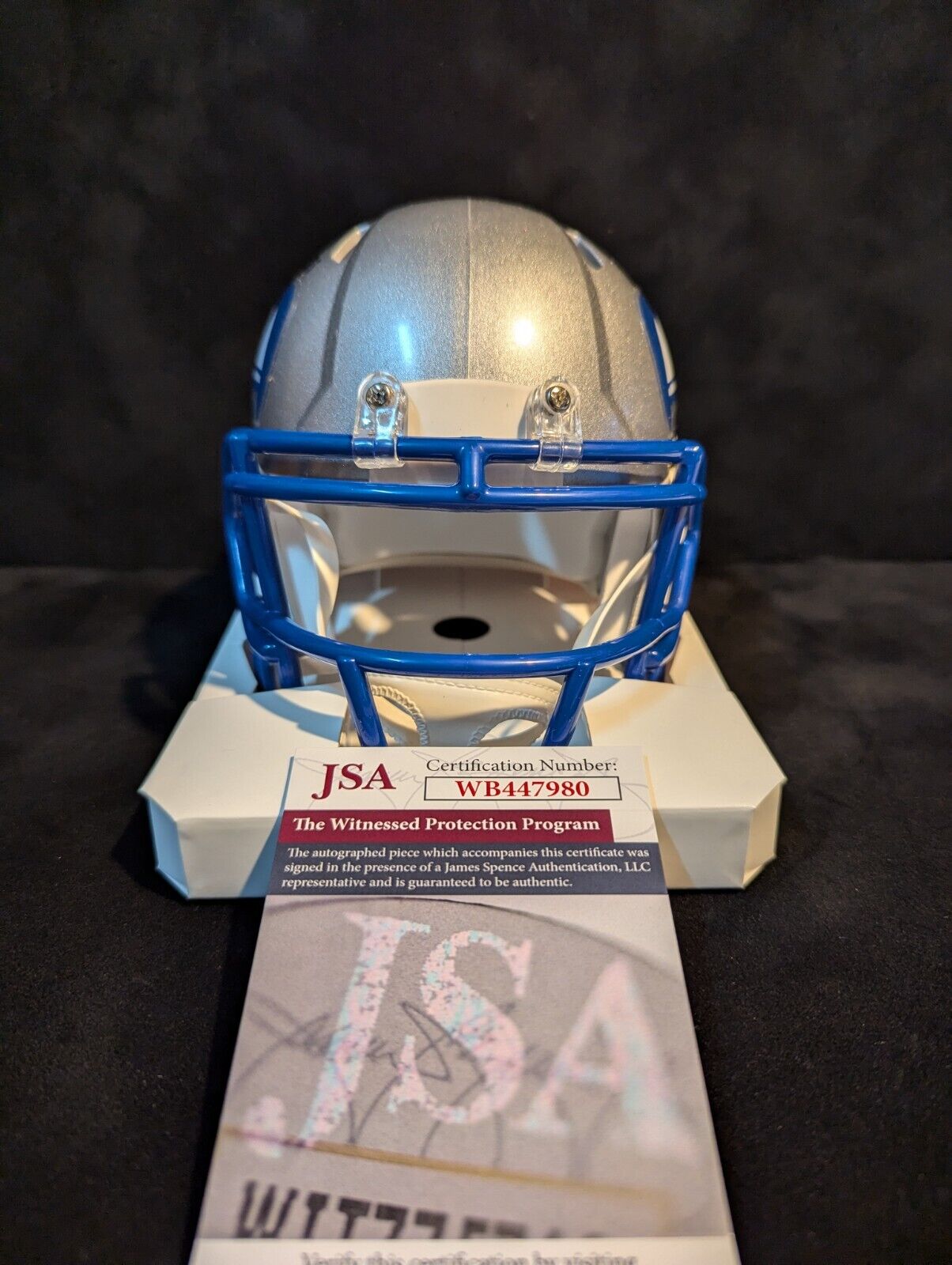 Seattle Seahawks Steve Largent Signed Inscribed Throwback Mini Helmet Jsa Coa