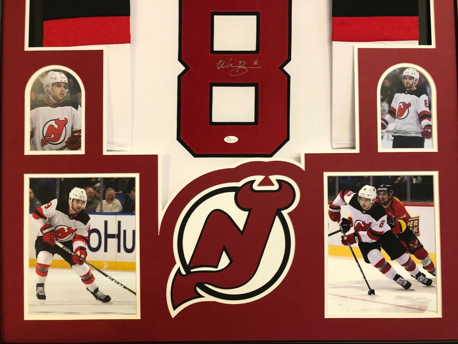 MVP Authentics Framed New Jersey Devils Will Butcher Autographed Signed Jersey Jsa Coa 359.10 sports jersey framing , jersey framing