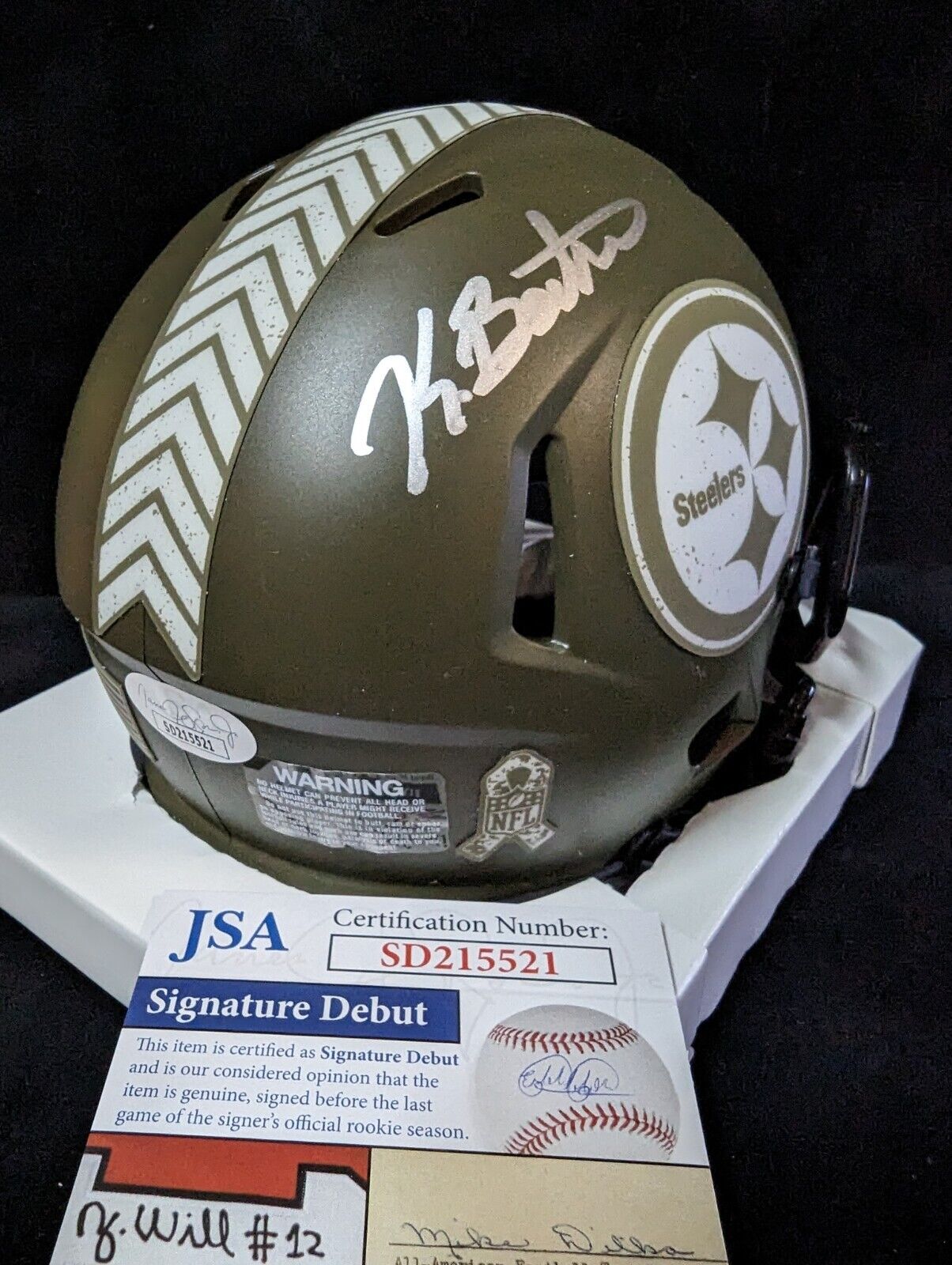 Pittsburgh Steelers Keeanu Benton Autographed Salute Mini Helmet Jsa Coa