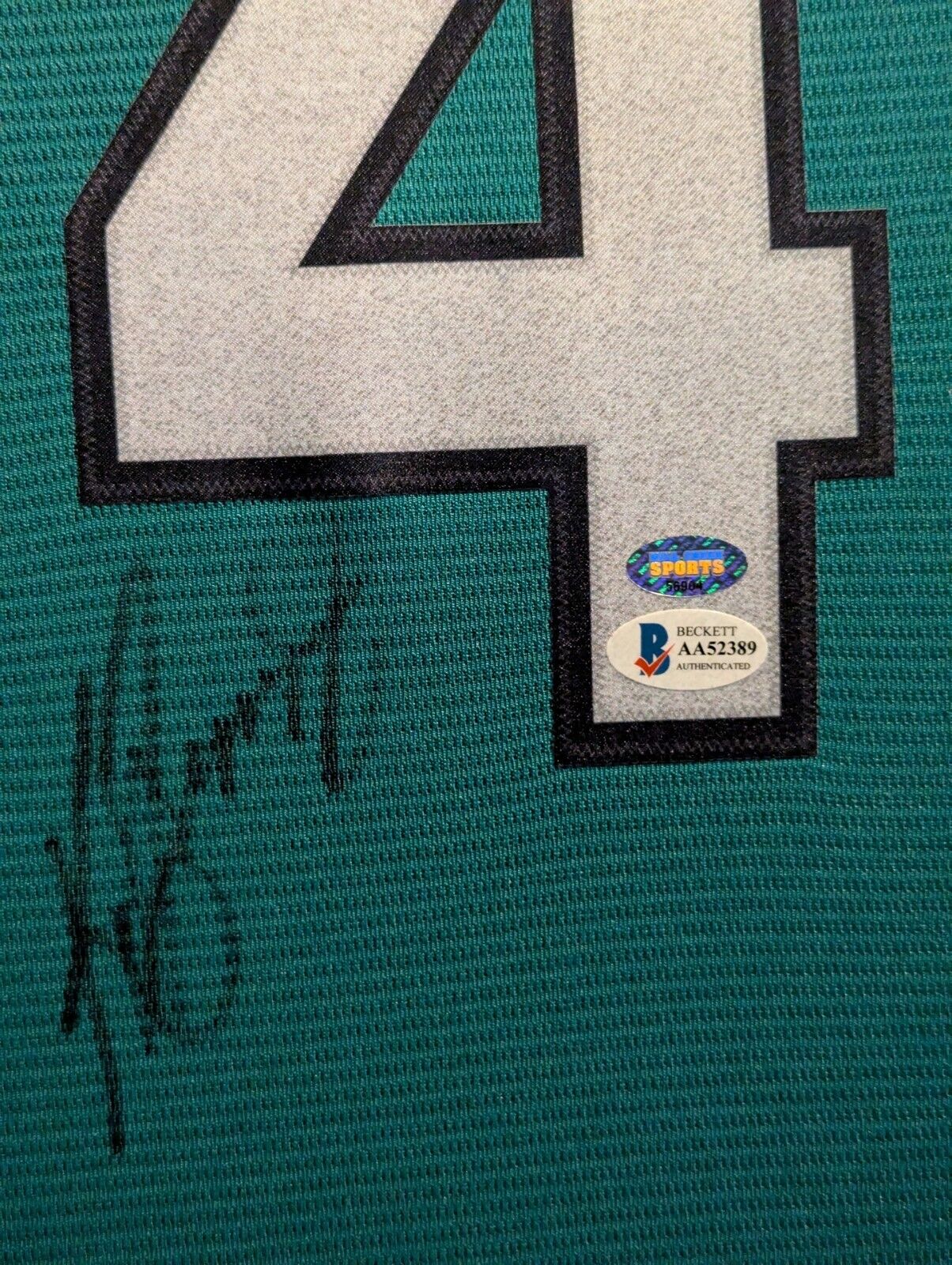 Suede Framed Seattle Mariners Ken Griffey Jr Autographed Jersey Beckett Coa