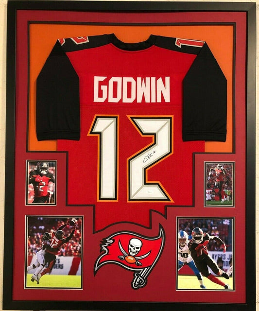 MVP Authentics Framed Tampa Bay Buccaneers Chris Godwin Autographed Signed Jersey Jsa Coa 449.10 sports jersey framing , jersey framing