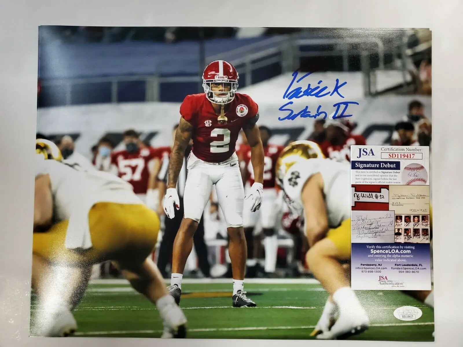 Authentic Signed Alabama Crimson Tide Football Jersey