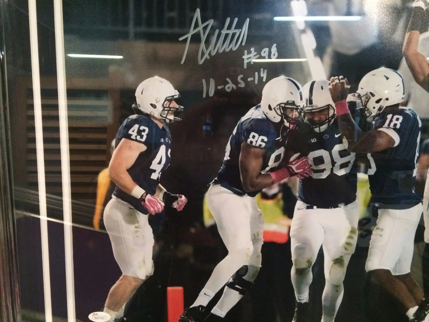 MVP Authentics Anthony Zettel Framed Signed Inscribed Penn State 16X20 Photo Jsa Coa 153 sports jersey framing , jersey framing