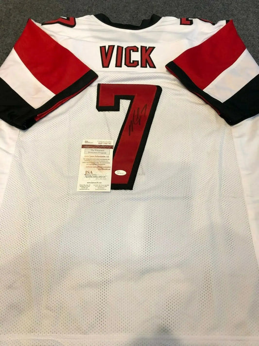 MVP Authentics Atlanta Falcons Michael Vick Autographed Signed Jersey Jsa Coa 116.10 sports jersey framing , jersey framing