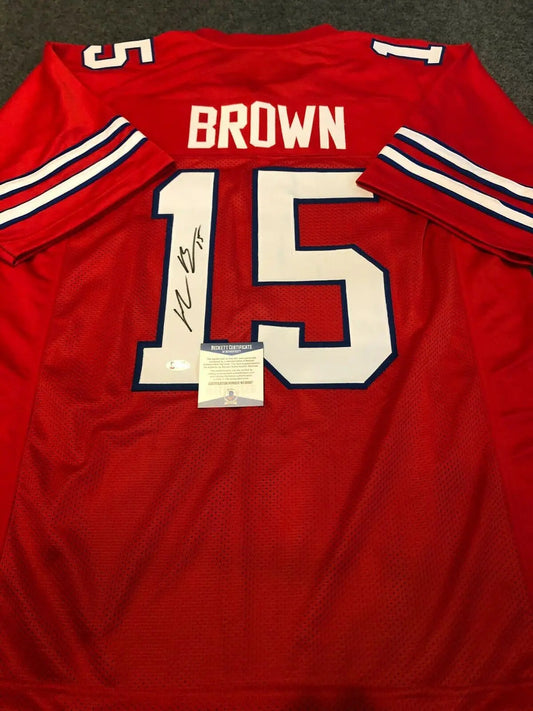 MVP Authentics BUFFALO BILLS JOHN BROWN AUTOGRAPHED SIGNED JERSEY BECKETT COA 116.10 sports jersey framing , jersey framing