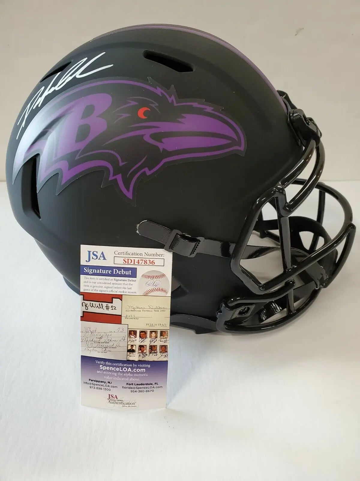 Baltimore Ravens Odafe Oweh Signed Full Size Lunar Replica Helmet Jsa – MVP  Authentics