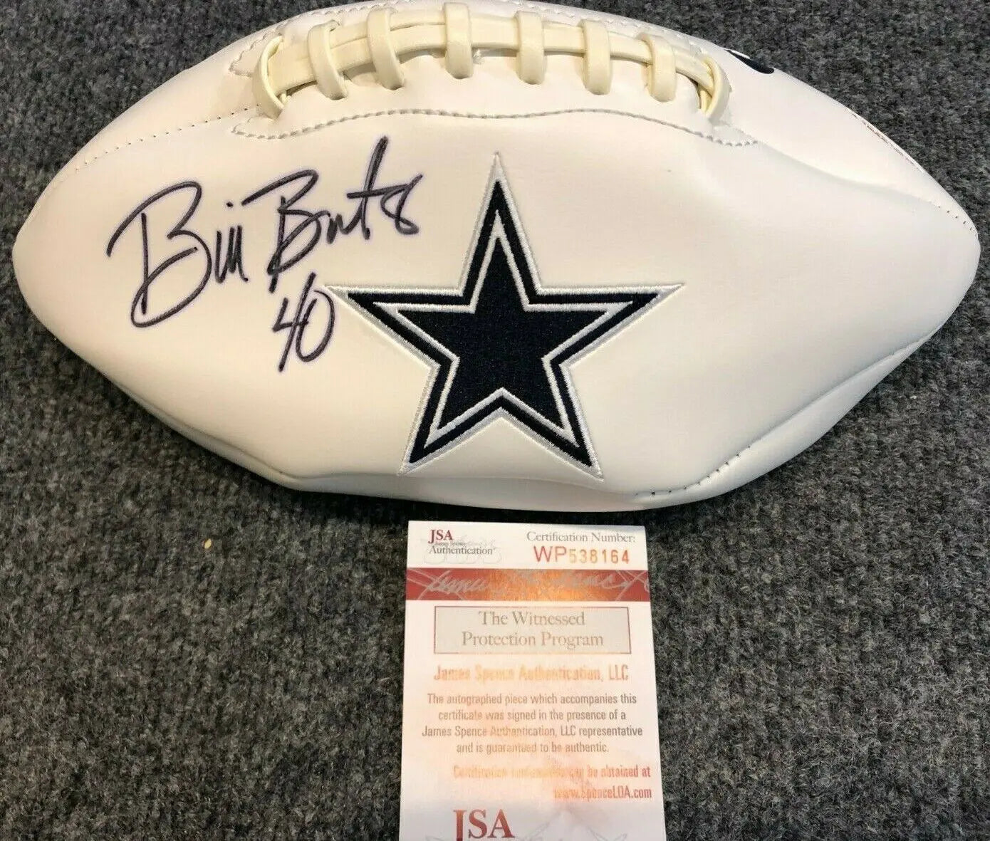 Bill Bates Signed Dallas Cowboys Custom Jersey (JSA COA)